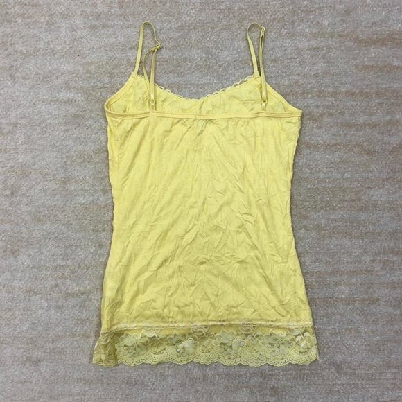 Y2K Baby Yellow Lace Trim Cami Top Tank Size S‎ - Picture 6 of 6